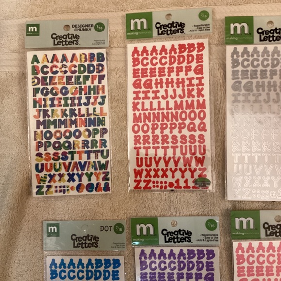 10 New packages Making Memories stickers Alphabet and Numbers - Picture 2 of 7